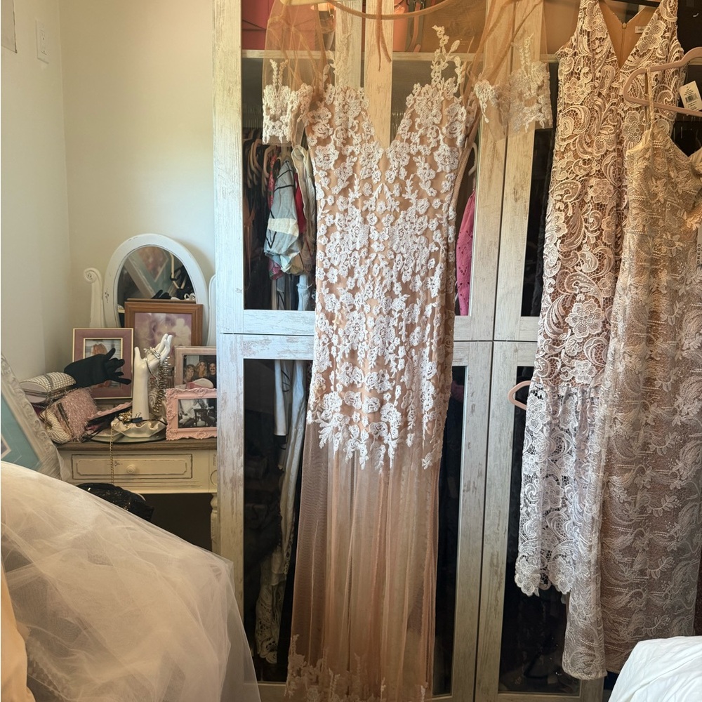 Elegant Lace Evening Gown - Picture 1 of 4